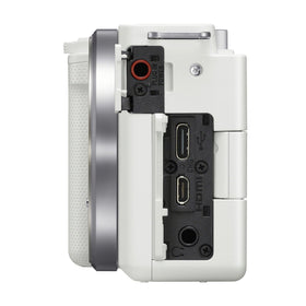 Sony Alpha ZV-E10 white body; portable and stylish for shoots