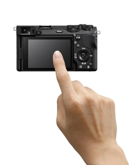 Sony Alpha 6700 shown with comfortable grip for handheld vlogging.