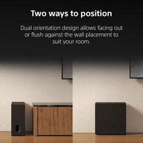 Sony BRAVIA Sub 8 top view emphasizing sleek design and cable management