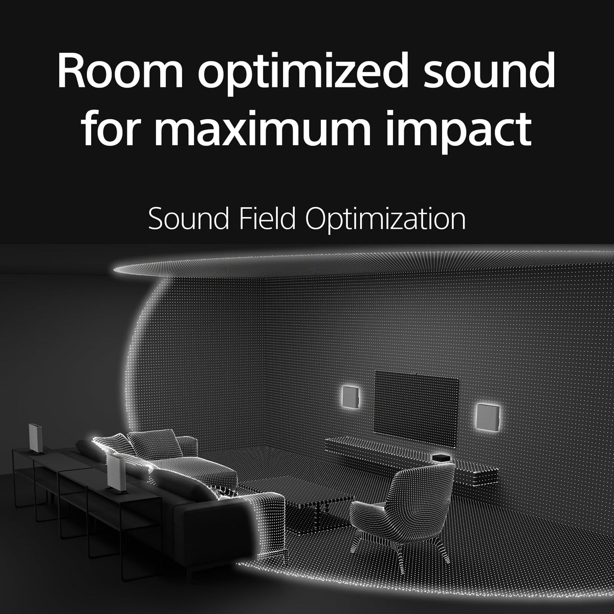 Sony BRAVIA Theater Quad shows 16 speakers for precise spatial audio around the room