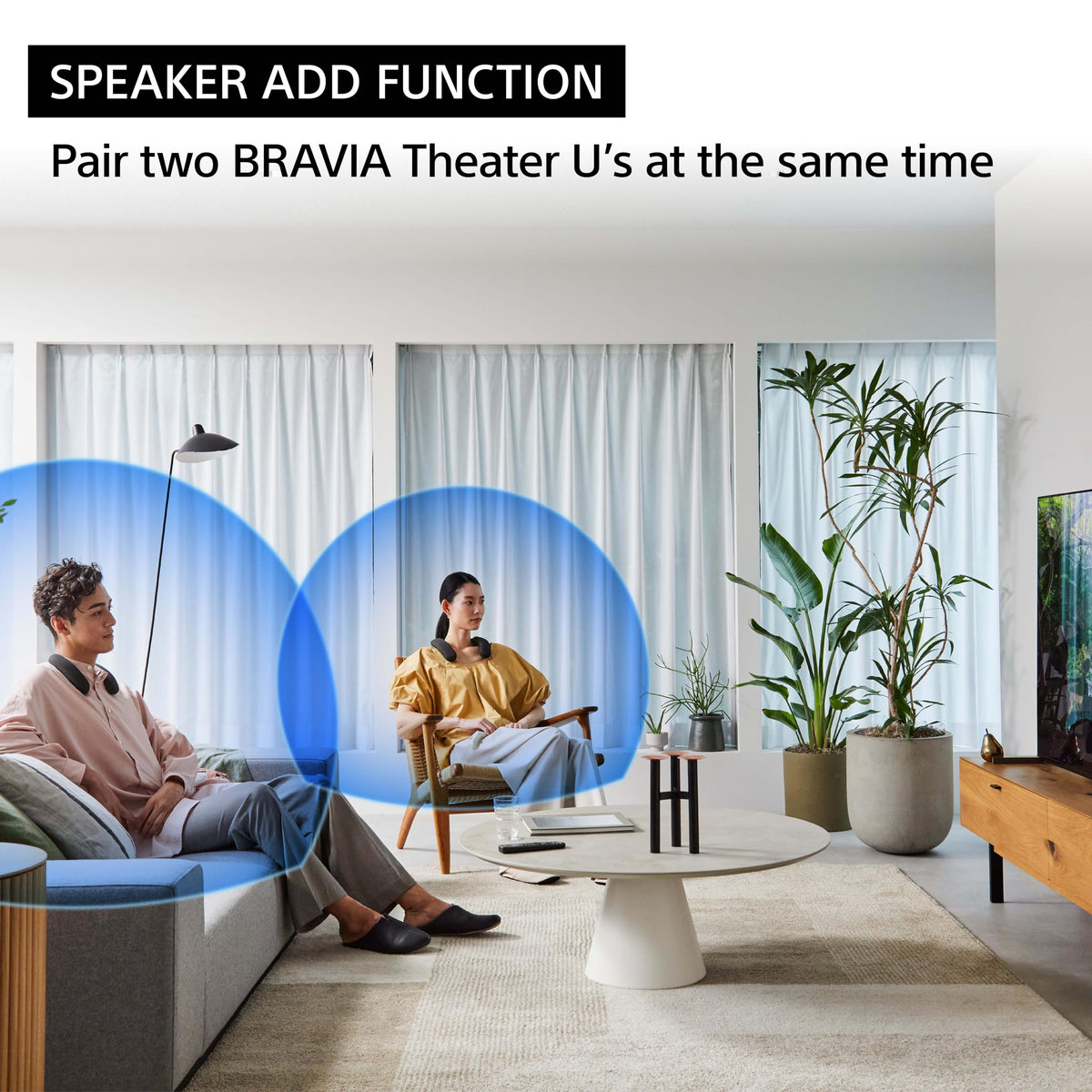 Sony BRAVIA Theater U connected to BRAVIA TV for rich immersive audio.