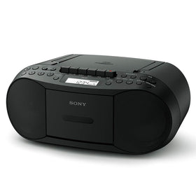 Sony CFD-S70-B front view showing full stereo with MEGA bass.