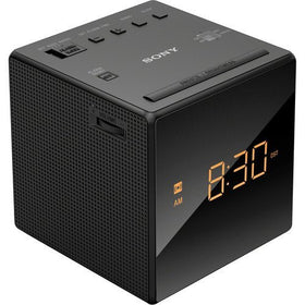 Sony alarm clock radio with battery backup ensures time stays visible during power outages.