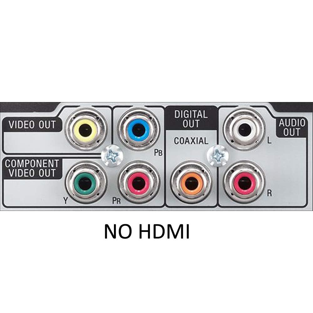 Sony DVPSR210P rear connectors with composite AV output for simple TV hookup