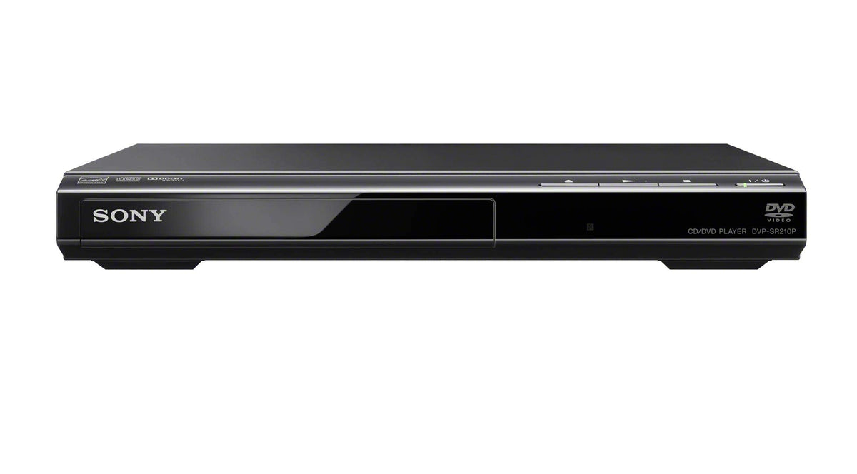 Sony DVPSR210P front panel showing disc slot and play controls for easy operation