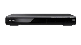 Sony DVPSR210P front panel showing disc slot and play controls for easy operation