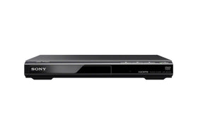 Sony DVPSR510H front view highlighting slim profile and HDMI upscaling