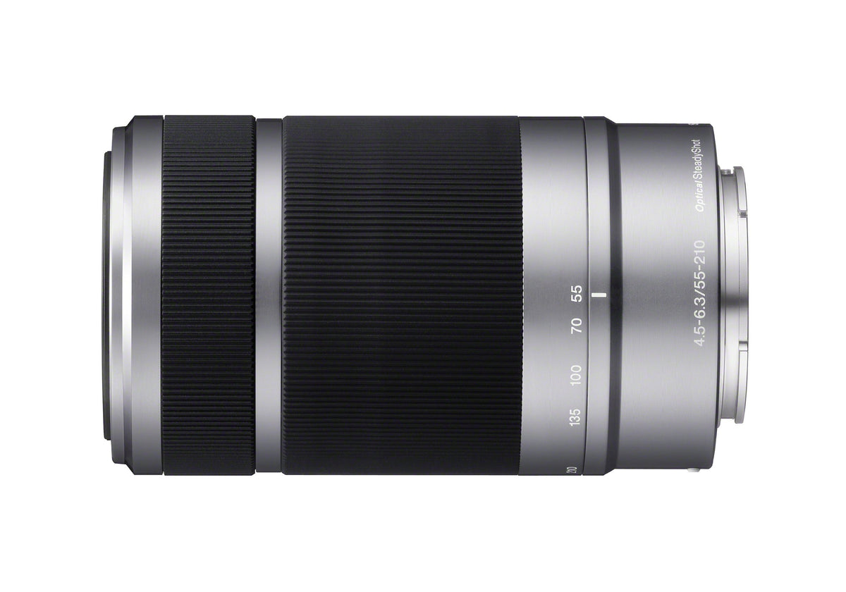 Sony E 55-210mm internal focusing for smooth, quiet video AF.