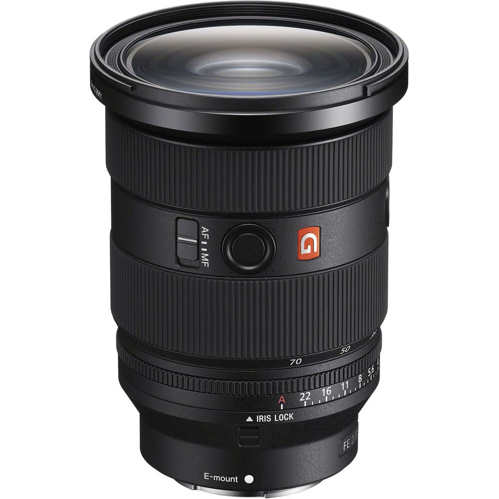 Sony FE 24-70mm GM II lens front element highlighting lightweight form for travel photography