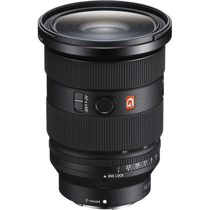 Sony FE 24-70mm GM II lens front element highlighting lightweight form for travel photography