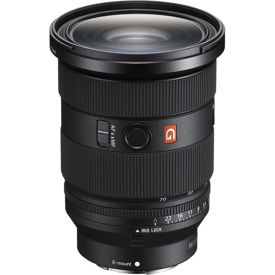 Sony FE 24-70mm GM II lens front element highlighting lightweight form for travel photography