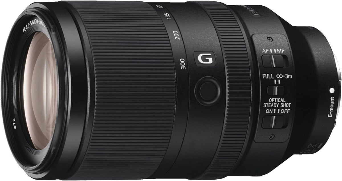 Sony FE 70-300mm lens with OSS offers versatile telephoto reach and stabilized results for stills and video.