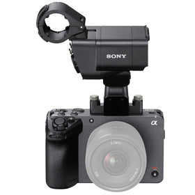 Sony FX30 front view: compact cinema camera for on-the-go productions.