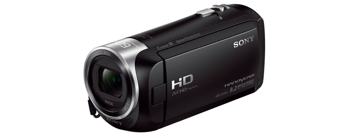 Sony HDR-CX405 camcorder body for versatile handheld recording in any setting.