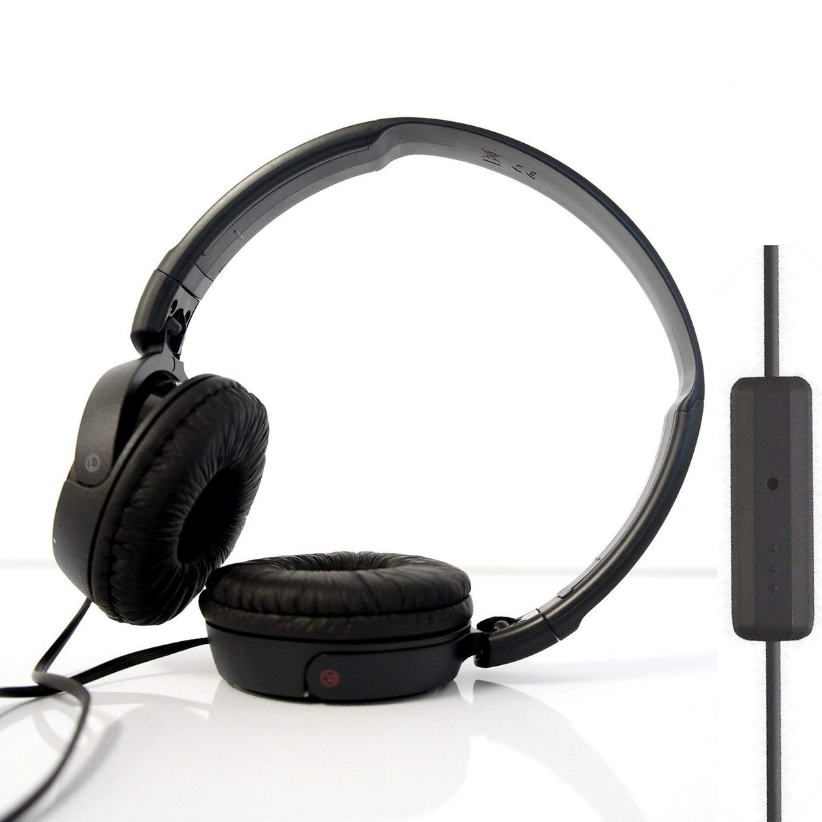 Sony headphones with swiveling earcups for compact travel and easy packing.