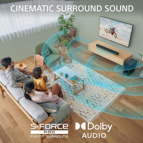 Sony HT-S400 with Dolby Digital detail enhances movie dialogue and effects.