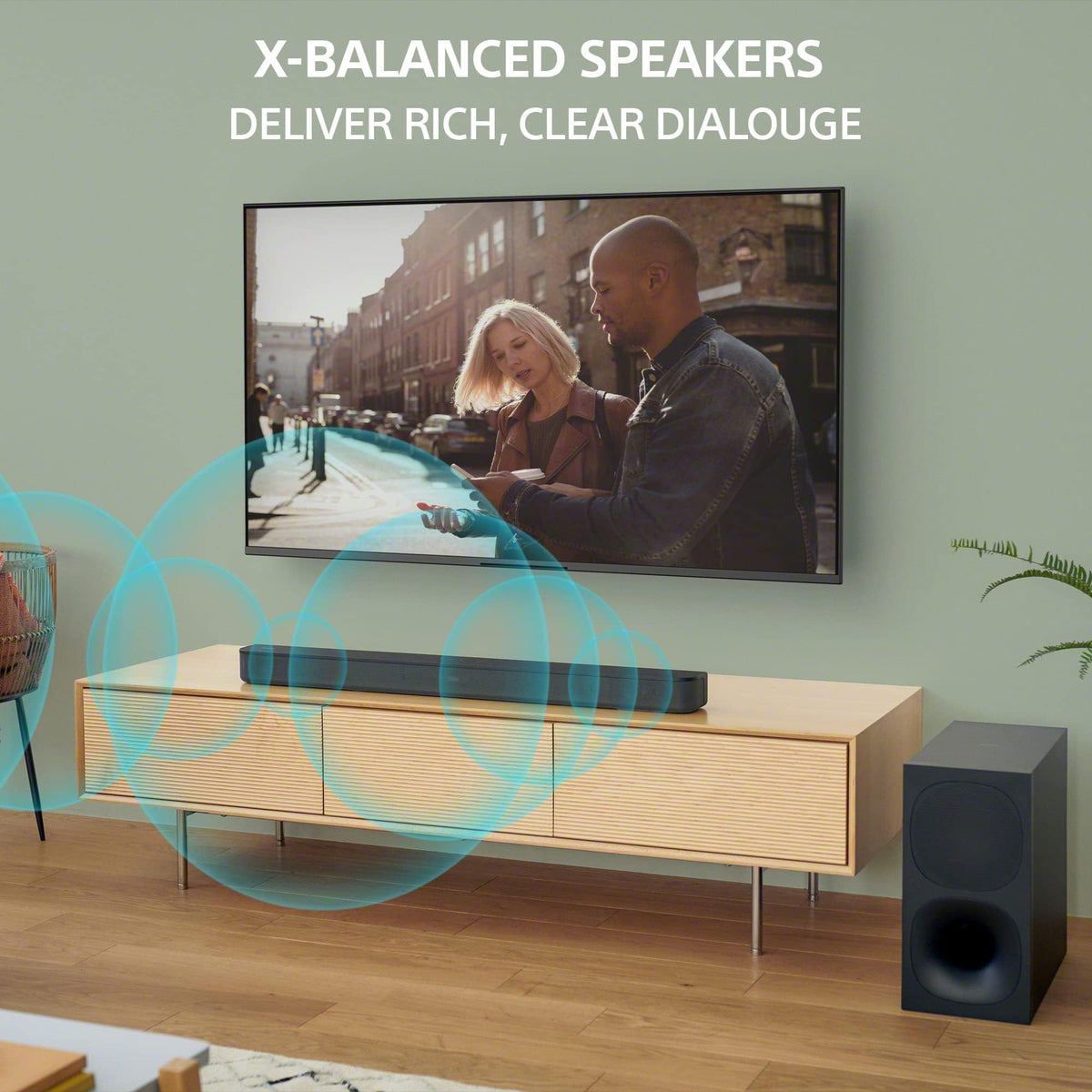 Sony HT-S400 X-Balanced Speaker Unit boosts vocal clarity and dynamic range.