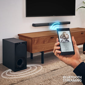 Sony HT-S40R easy setup with color-coded cables speeds up installation.