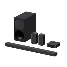 Sony HT-S40R front view shows a compact soundbar with space-saving design for rooms.