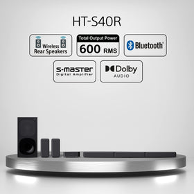 Sony HT-S40R rear speakers deliver immersive surround sound for a full home theater feel.