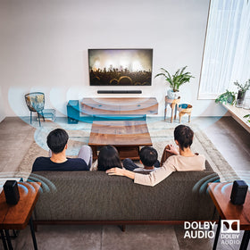 Sony HT-S40R remote control enables quick sound mode changes and convenient adjustments.