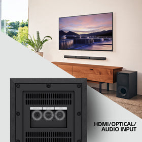 Sony HT-S40R TV connection syncs audio with your display for seamless viewing.