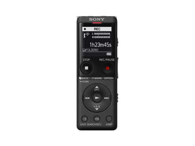 Sony ICD-UX570 front view shows a compact recorder for on-the-go use.