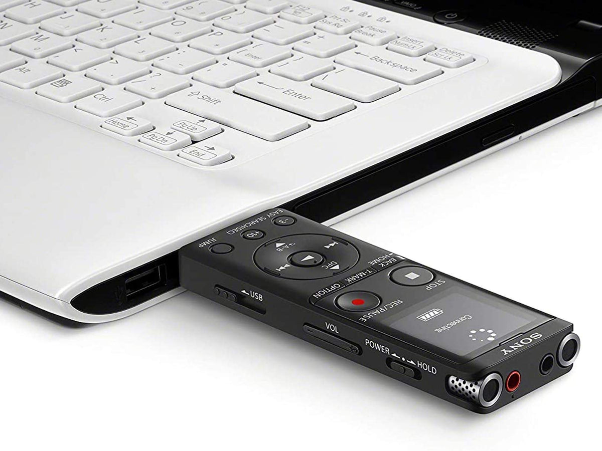 Sony ICD-UX570 in-use recording lectures or interviews with Focus mode.
