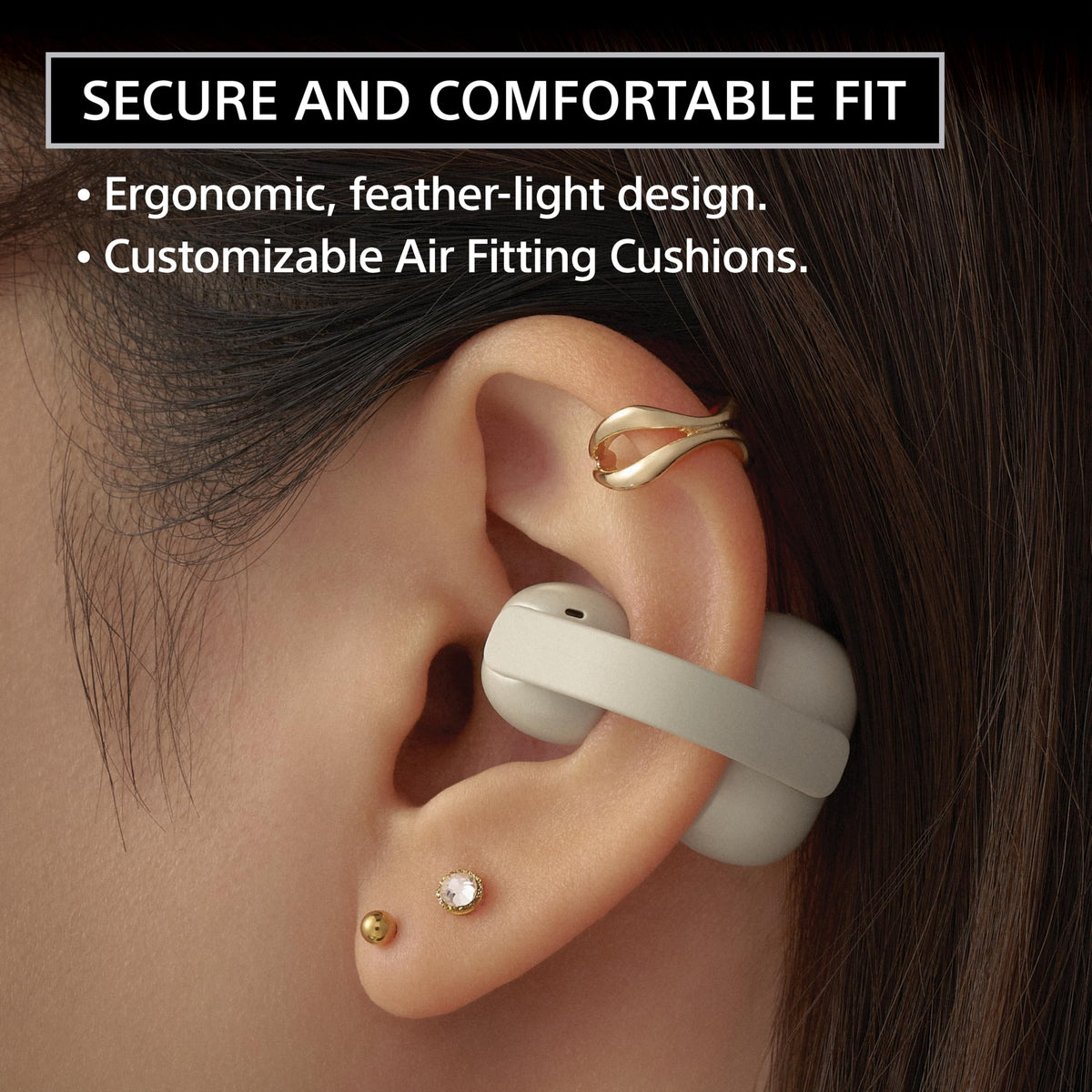 Sony LinkBuds Clip secure fit with air cushions for all-day comfort