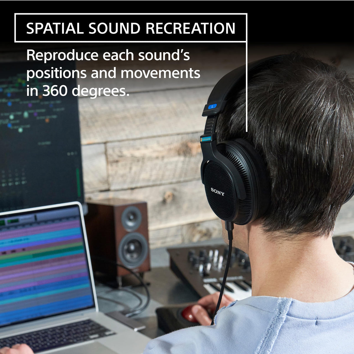 Sony MDR-MV1 driver-unit close-up showing high-resolution clarity
