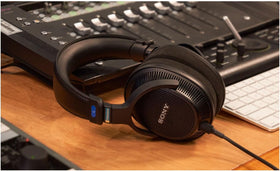 Sony MDR-MV1 soft suede ear pads close-up