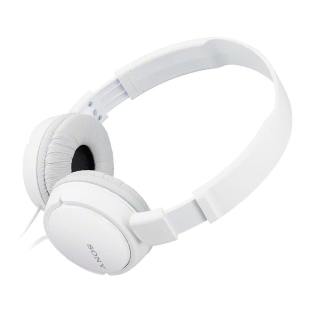 Sony MDR-ZX110AP cushioned-earpads highlighted for comfortable all-day wear.