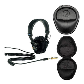Sony MDR7506 headphones in black, close-up detail for studio listening