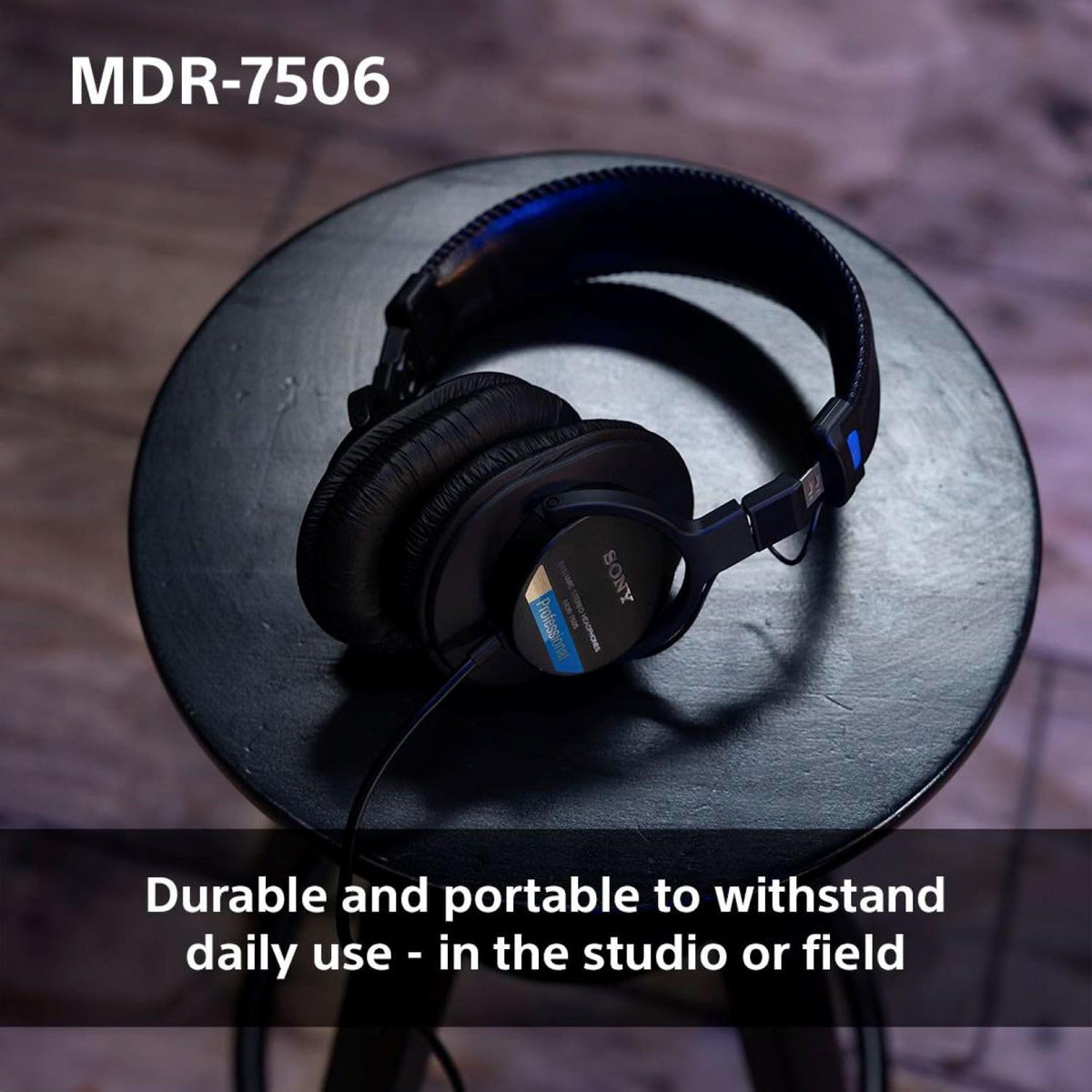 Sony MDR7506 OFC cord offers durable, low-noise connectivity for critical listening.