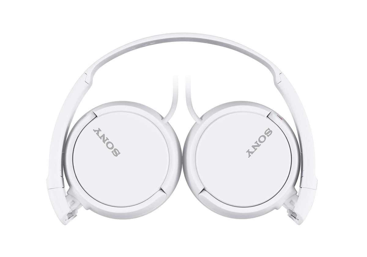 Sony MDRZX110 ZX Series headphones white earcups, soft feel for comfortable wear