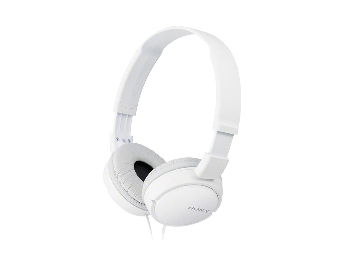 Sony MDRZX110 ZX Series headphones in white outer shell, lightweight daily listening