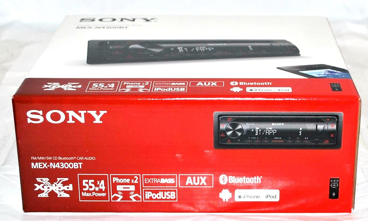 Sony MEX-N4300BT USB and AUX input for convenient music playback.