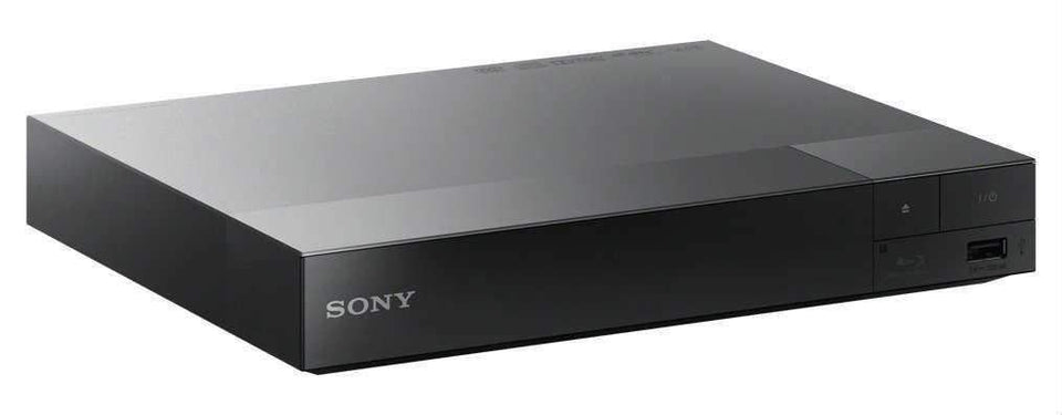 Sony multi-zone region-free Blu-ray player front view, enabling PAL/NTSC playback across zones A-C.