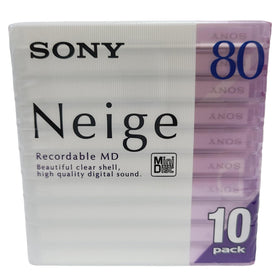 Sony Neige 80-minute blank disc with a clear shell for easy identification.