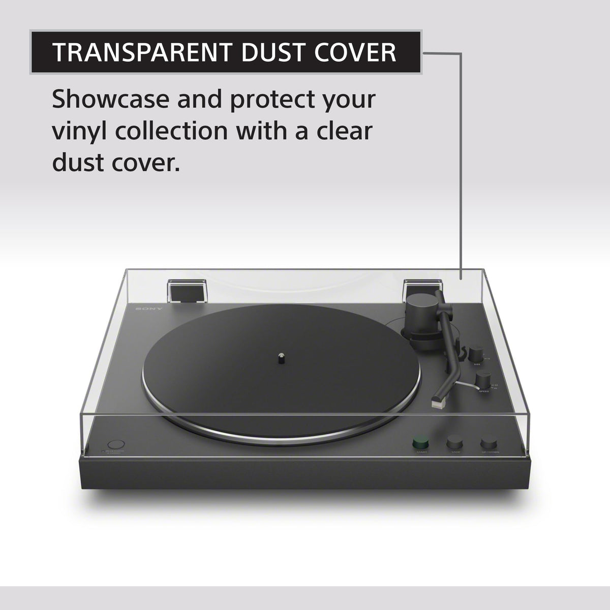 Moving magnet cartridge delivers warm analog sound on PS-LX3BT.