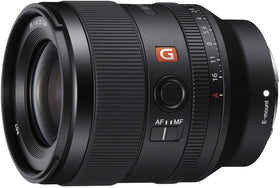 Renewed Sony Alpha FE 35mm F1.4 GM lens packaging view.