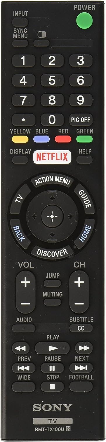Sony RMT-TX100U Netflix remote front view for quick Netflix access on compatible Sony TVs
