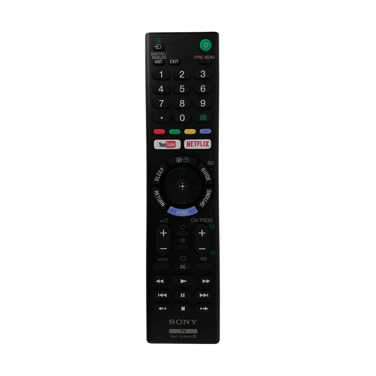 Sony RMT-TX300P remote front view with easy access buttons for instant control
