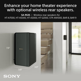 Sony SA-RS3S setup process shows a tidy, cable-free installation.