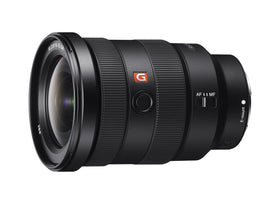 Sony SEL1635GM front view highlights sturdy build for outdoor landscapes.