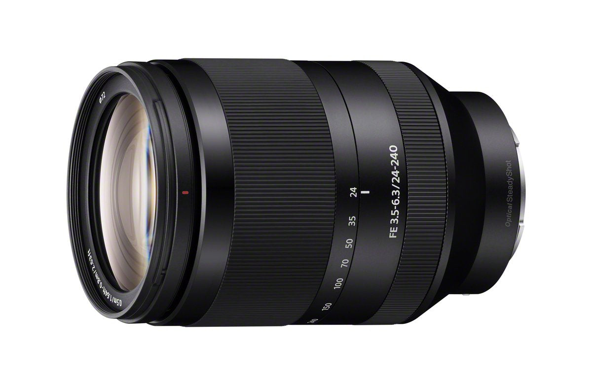 Sony SEL24240 front view highlighting versatile 24-240mm zoom range for all-in-one versatility