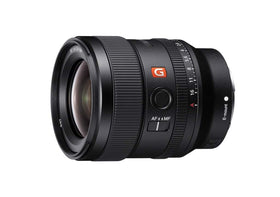 Sony SEL24F14GM front view showcasing compact design for full-frame use