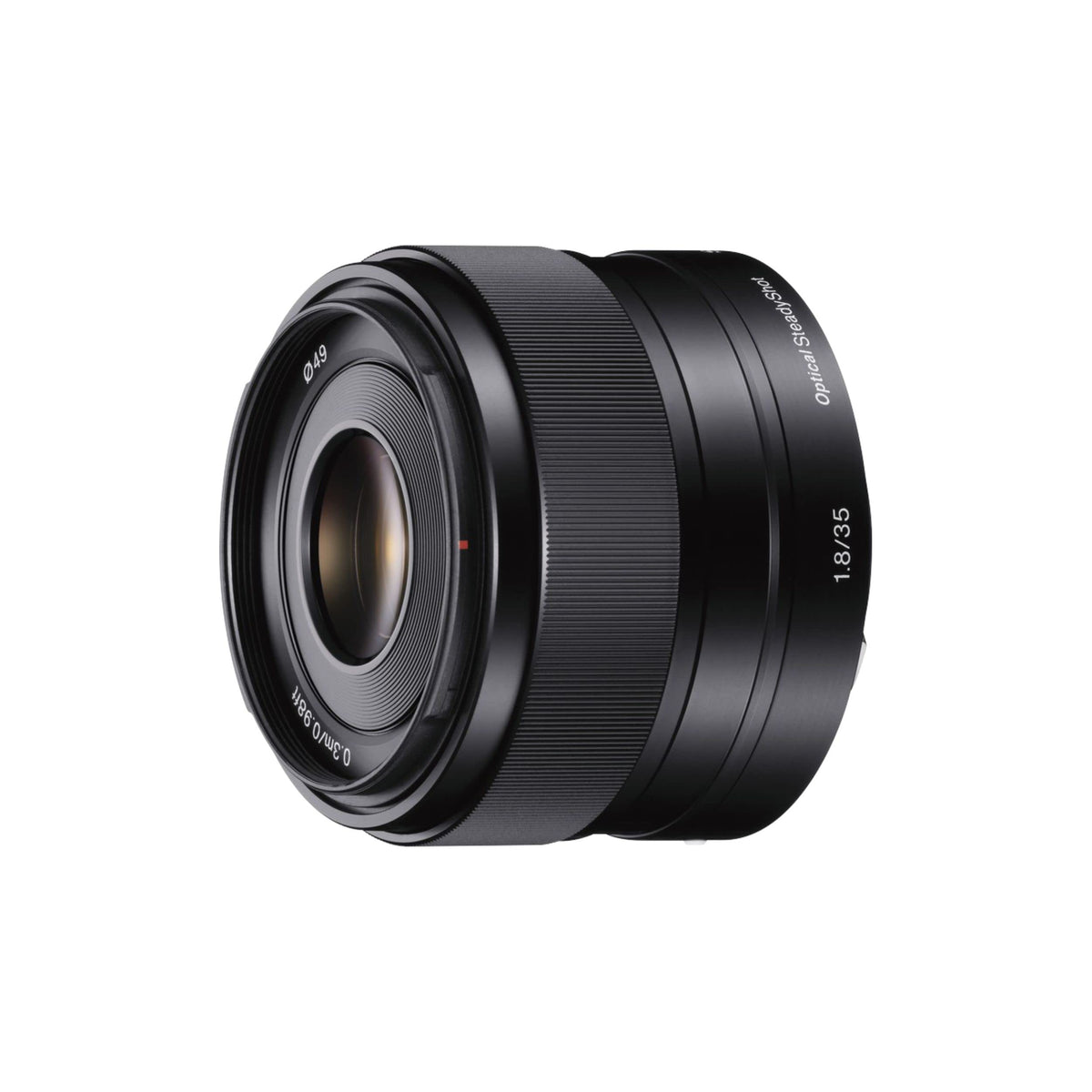 Sony SEL35F18 lens compact profile with stabilization for sharp handheld shots.