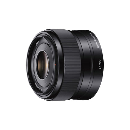 Sony SEL35F18 lens compact profile with stabilization for sharp handheld shots.