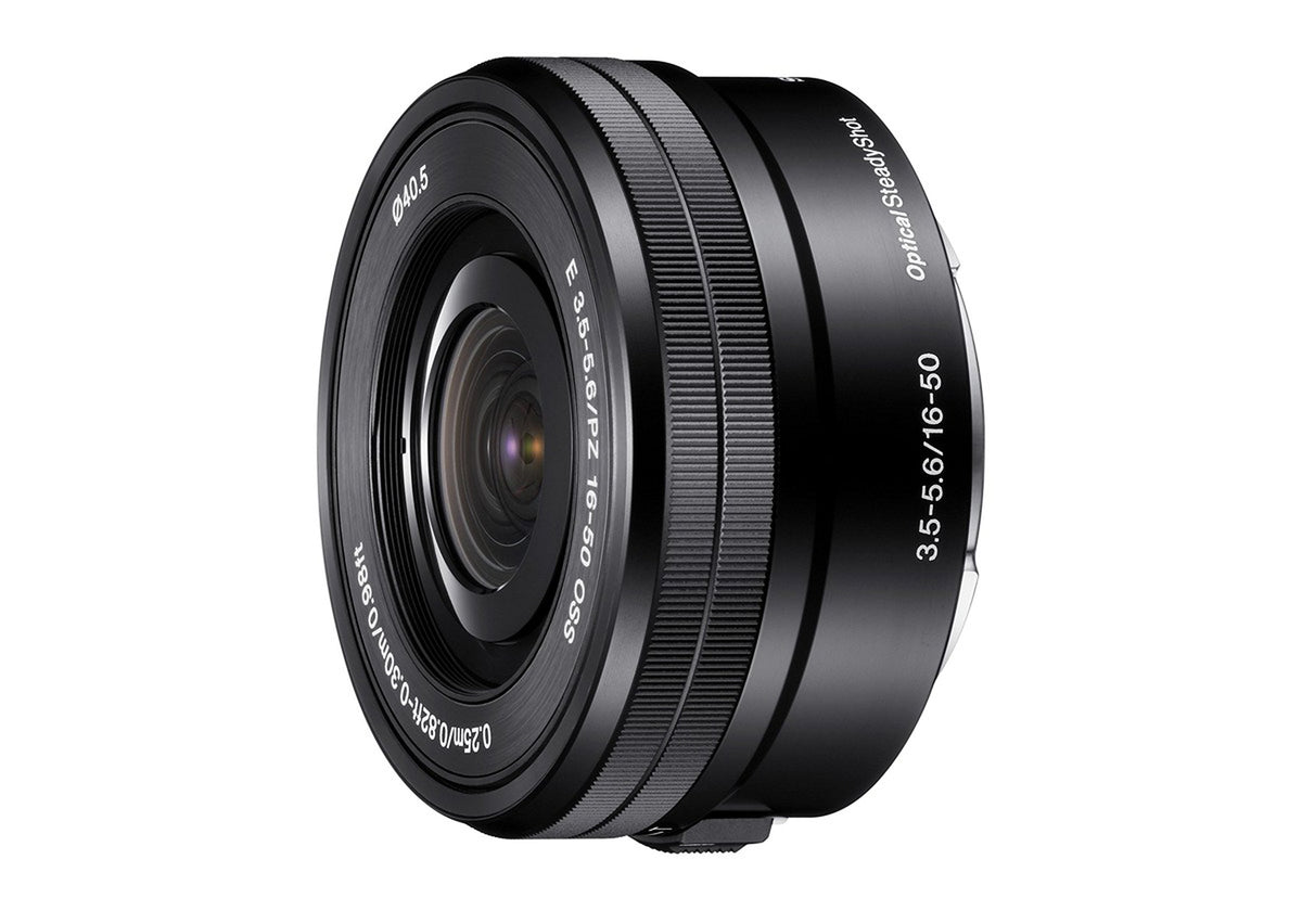 Sony SELP1650 powered zoom for smooth video control and silent operation.